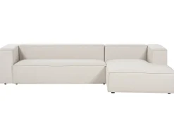 Hjørnesofa 3 personers VERNON Lys Beige Venstrevendt