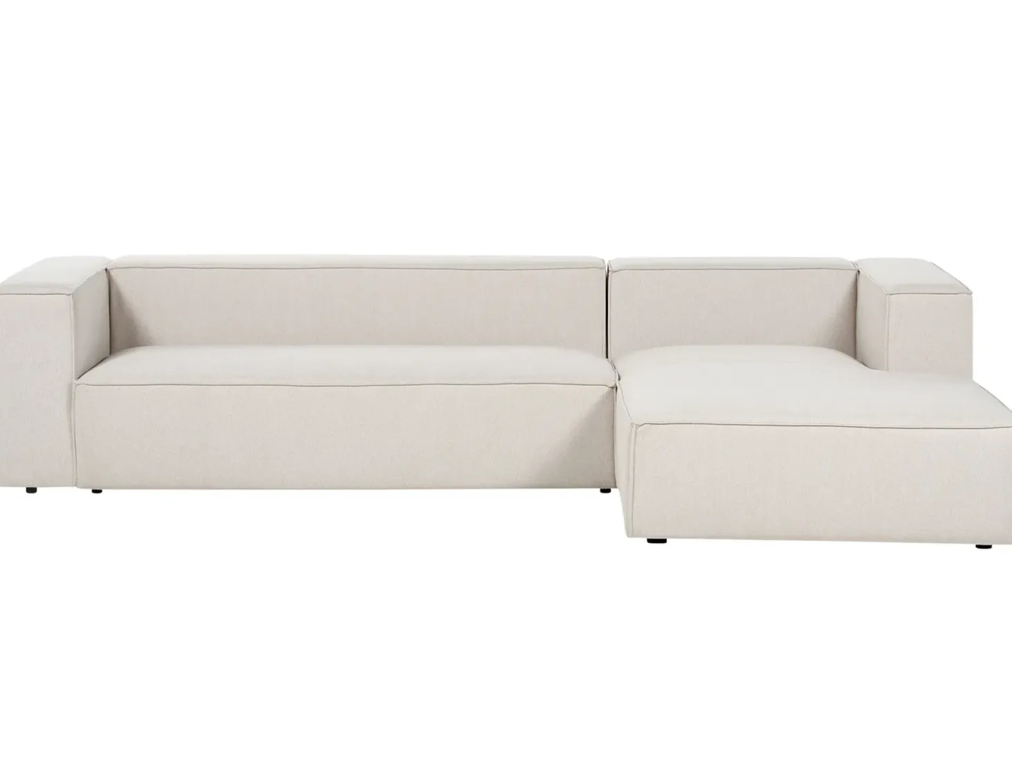 Hjørnesofa 3 personers VERNON Lys Beige Venstrevendt