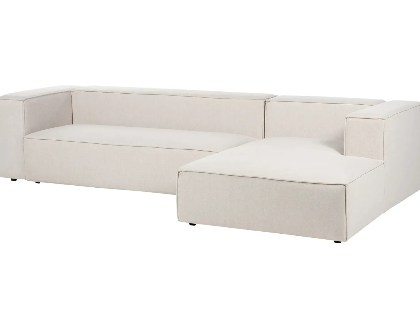 Hjørnesofa 3 personers VERNON Lys Beige Venstrevendt
