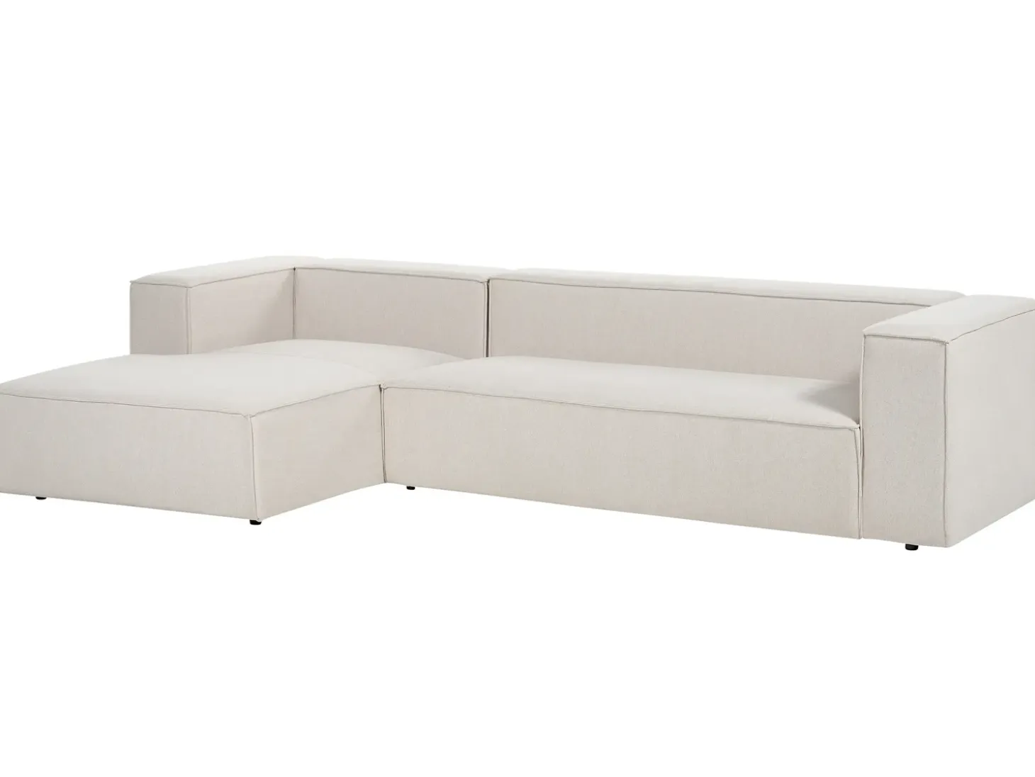 Hjørnesofa 3 personers VERNON Lys Beige Højrevendt