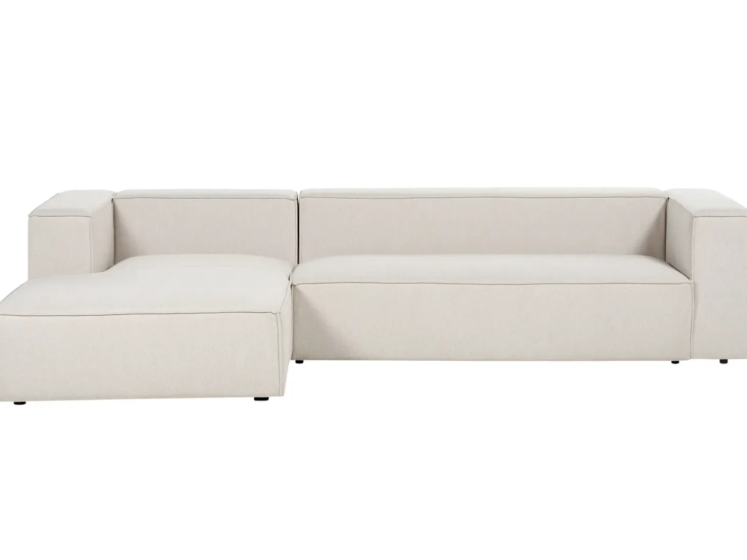 Hjørnesofa 3 personers VERNON Lys Beige Højrevendt