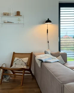 Hjørnesofa 3 personers VERNON Velour Brungrå Venstrevendt