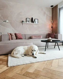 Hjørnesofa 3 personers VERNON Velour Brungrå Højrevendt