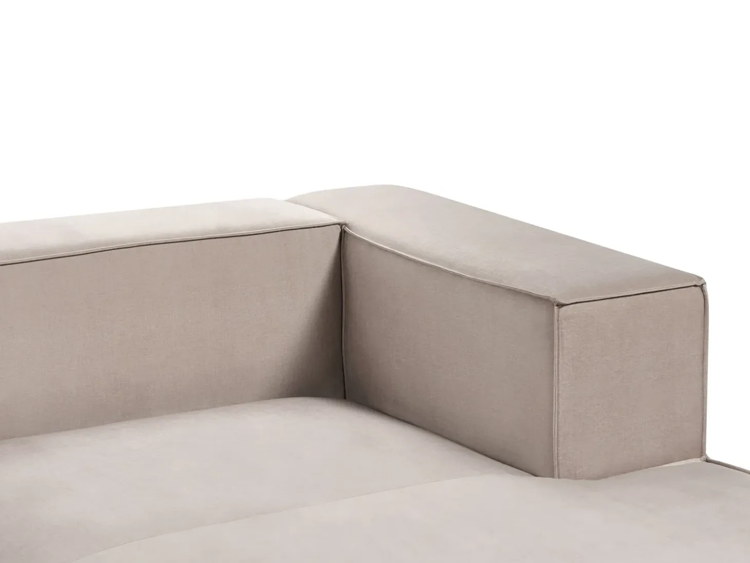 Hjørnesofa 3 personers VERNON Velour Brungrå Højrevendt