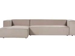 Hjørnesofa 3 personers VERNON Velour Brungrå Højrevendt