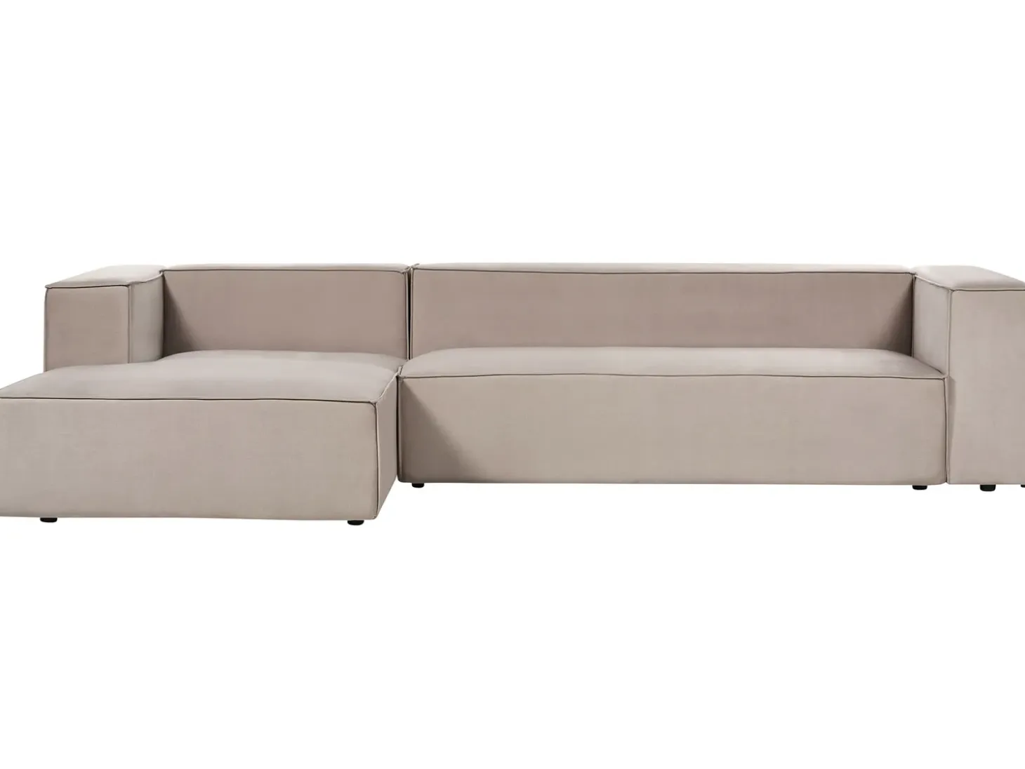Hjørnesofa 3 personers VERNON Velour Brungrå Højrevendt