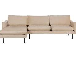 Hjørnesofa 4 personers VINTERBRO Velour Beige Højrevendt