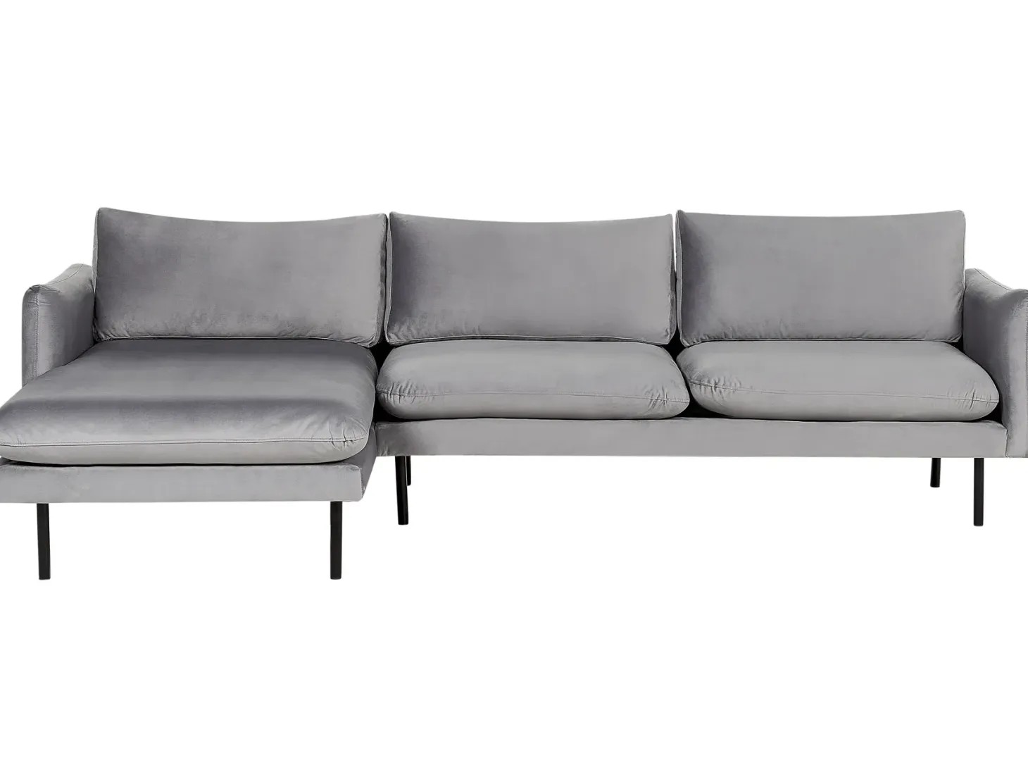 Hjørnesofa 4 personers VINTERBRO Velour Grå Højrevendt