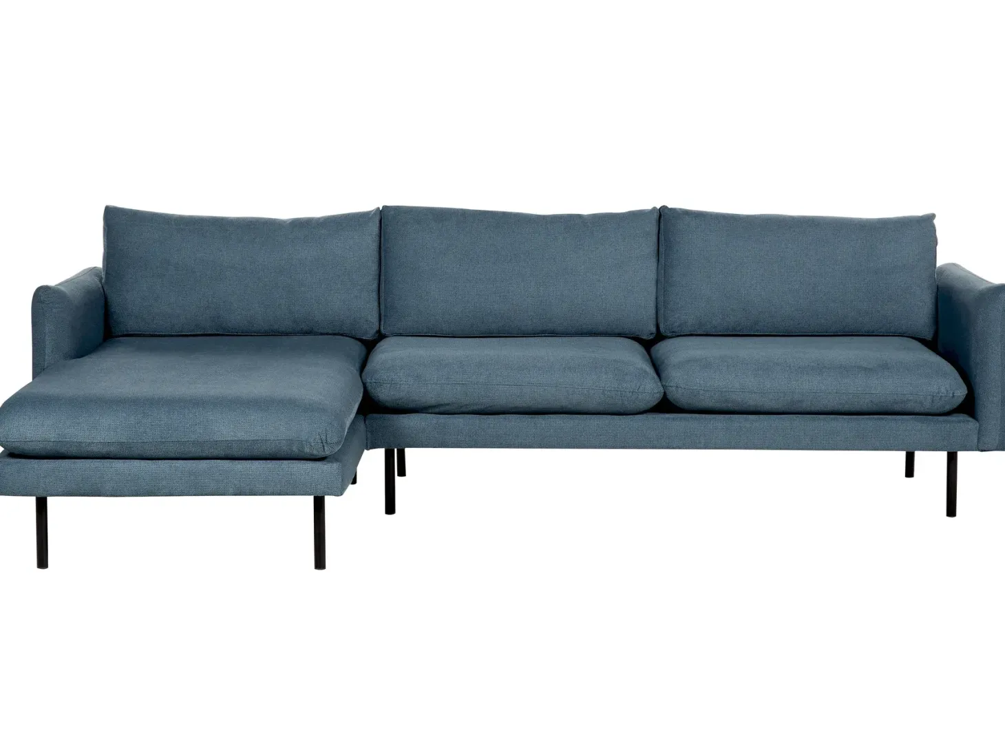 Hjørnesofa 4 personers VINTERBRO Chenille Blå Højrevendt