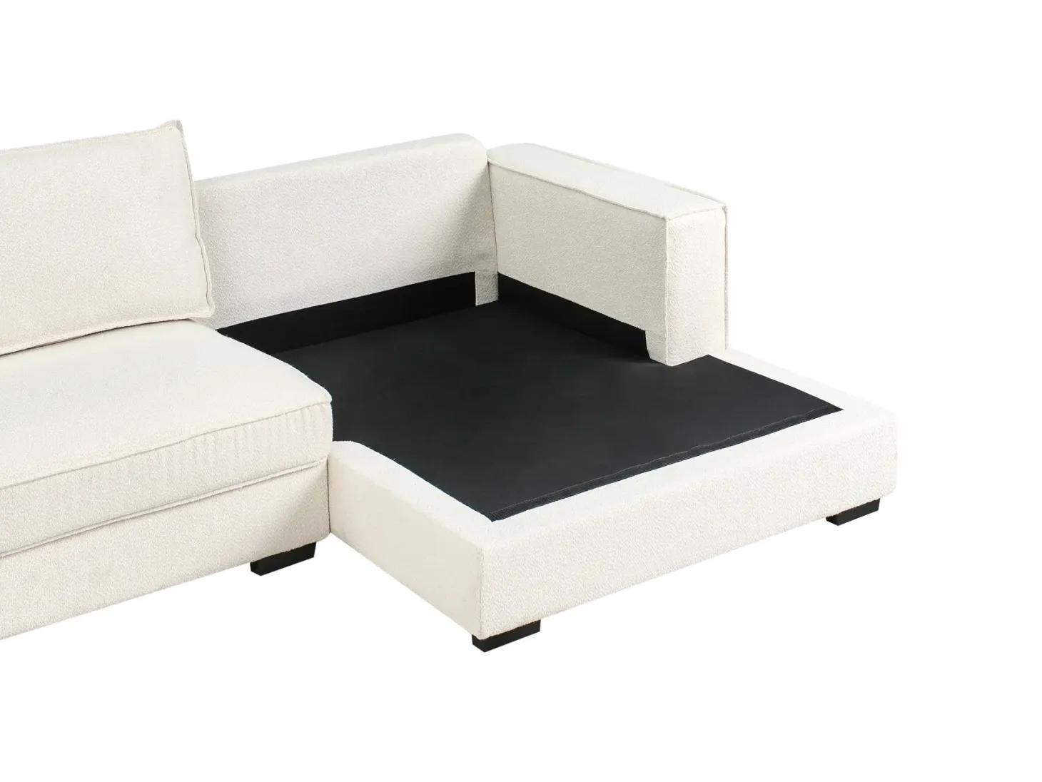 Hjørnesofa RENDERS Boucle Cremehvid Venstrevendt