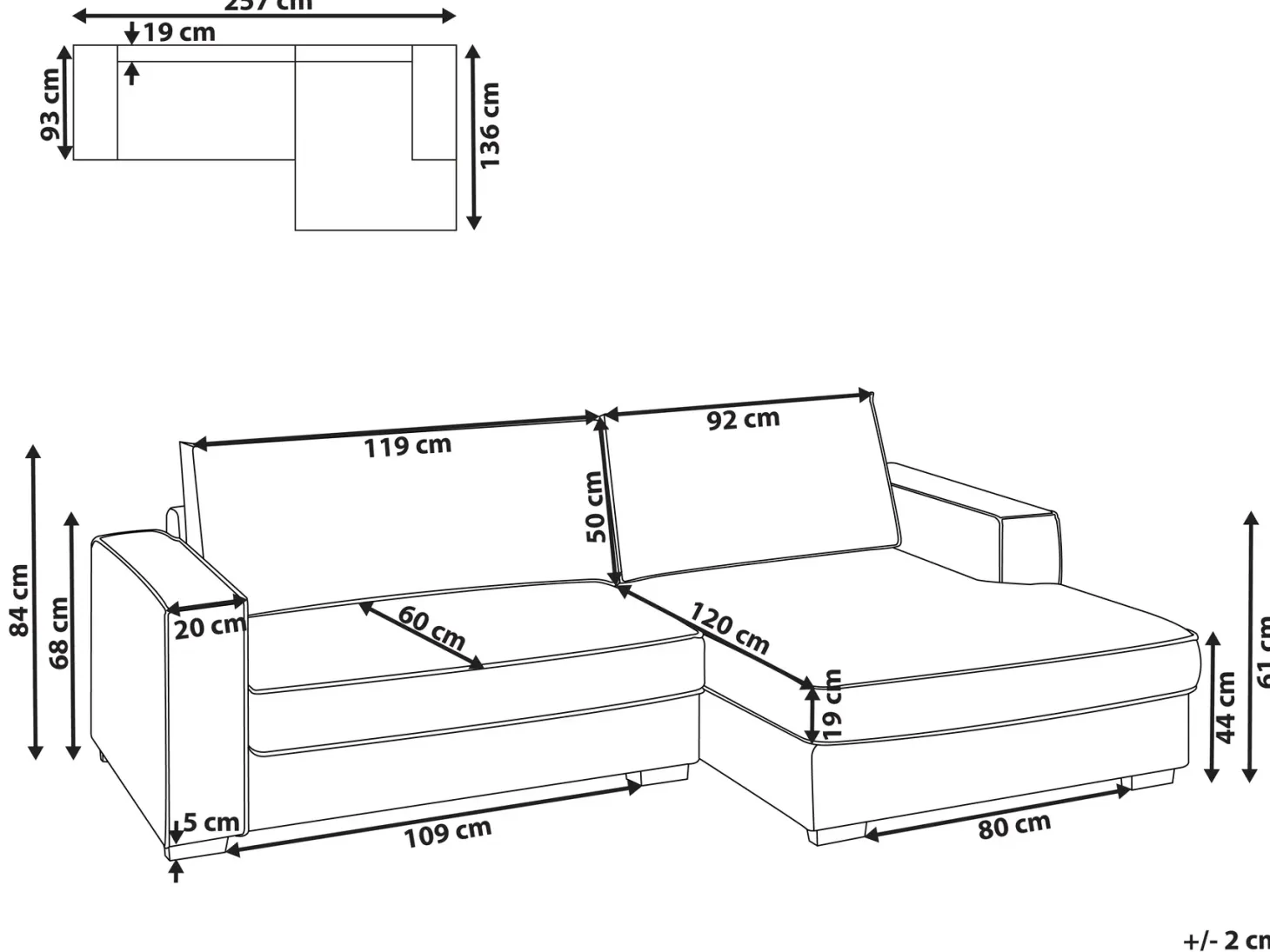 Hjørnesofa RENDERS Boucle Cremehvid Venstrevendt