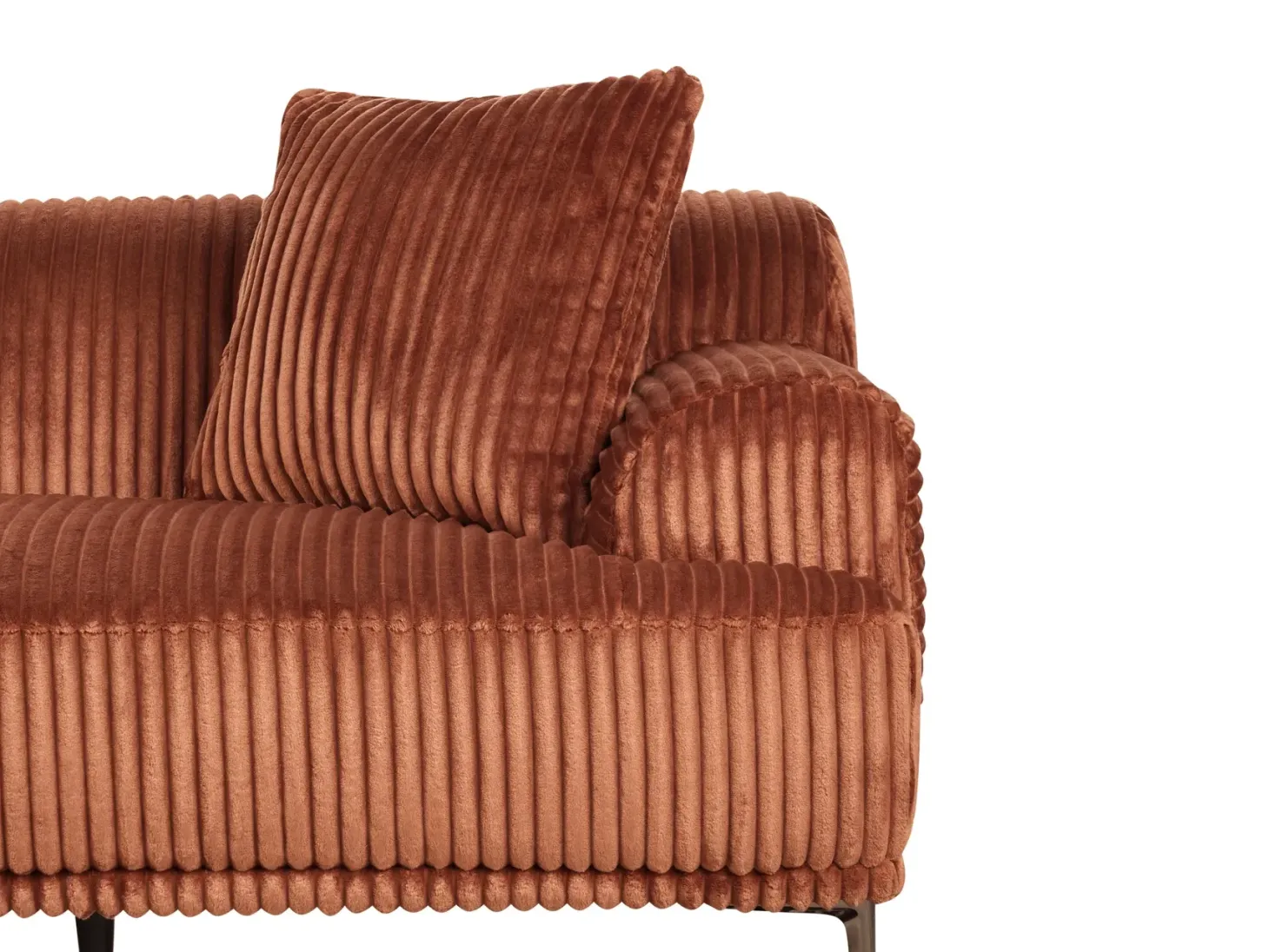 Hjørnesofa STENUM Fløjl Brun Venstrevendt
