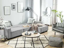 Hjørnesovesofa 3 personers ROMEDAL Lysegrå Venstrevendt