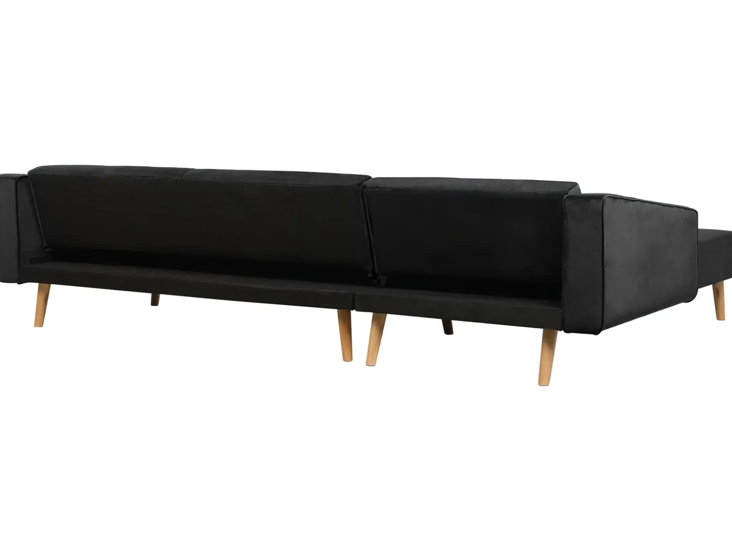 Hjørnesovesofa 4 personers VADSO Velour Sort Højrevendt