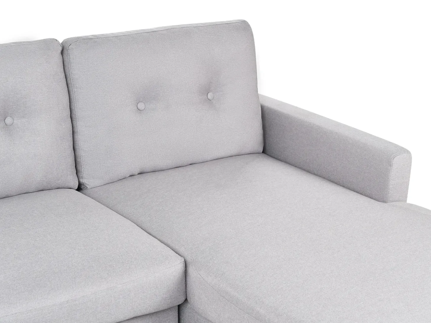Hjørnesovesofa 4 personers FLAKK Lysegrå med opbevaring Venstrevendt