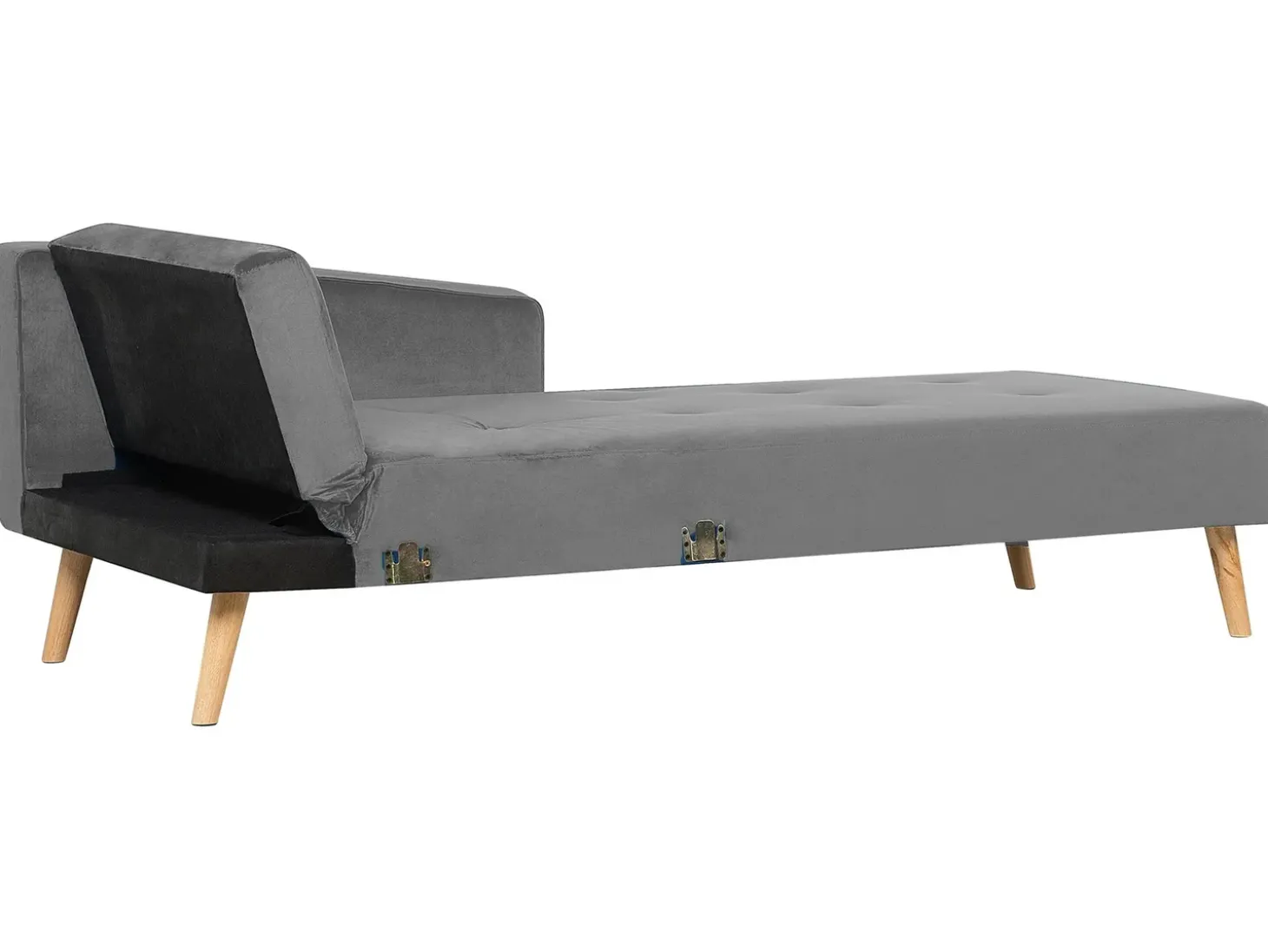 Hjørnesovesofa 4 personers VADSO Velour Grå Venstrevendt