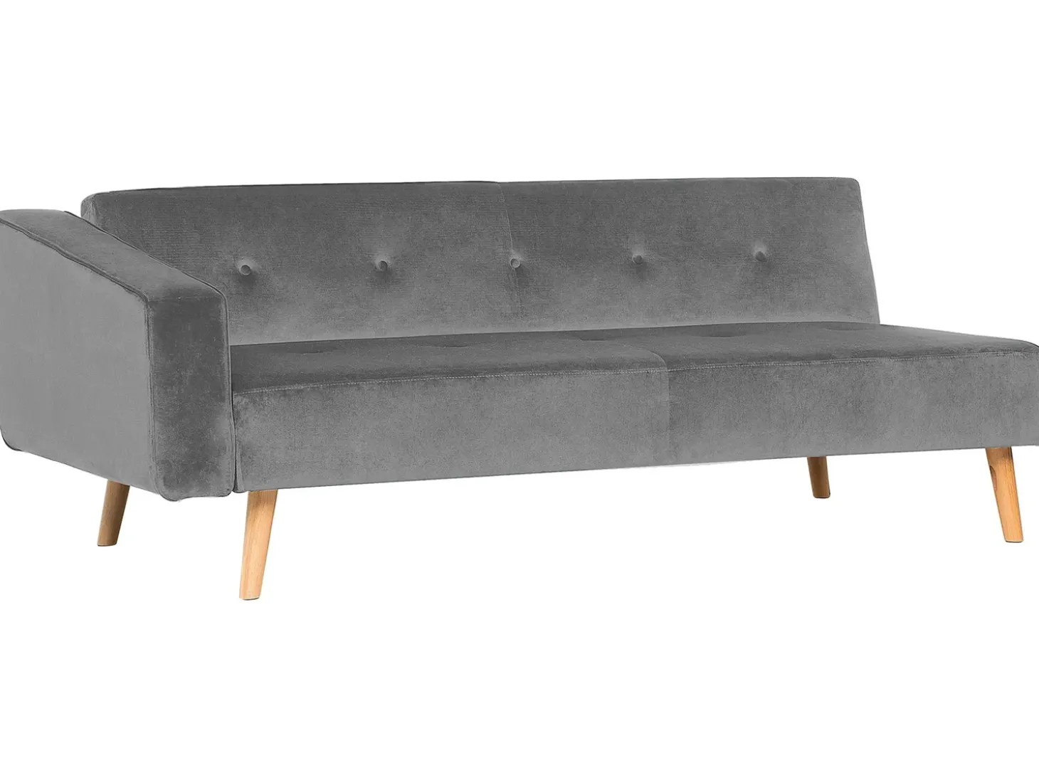 Hjørnesovesofa 4 personers VADSO Velour Grå Venstrevendt
