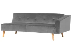 Hjørnesovesofa 4 personers VADSO Velour Grå Højrevendt