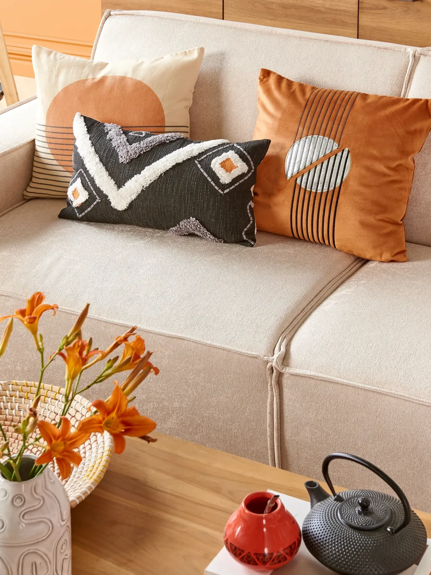 Hjørnesovesofa 3 personers ROMEDAL Beige Venstrevendt