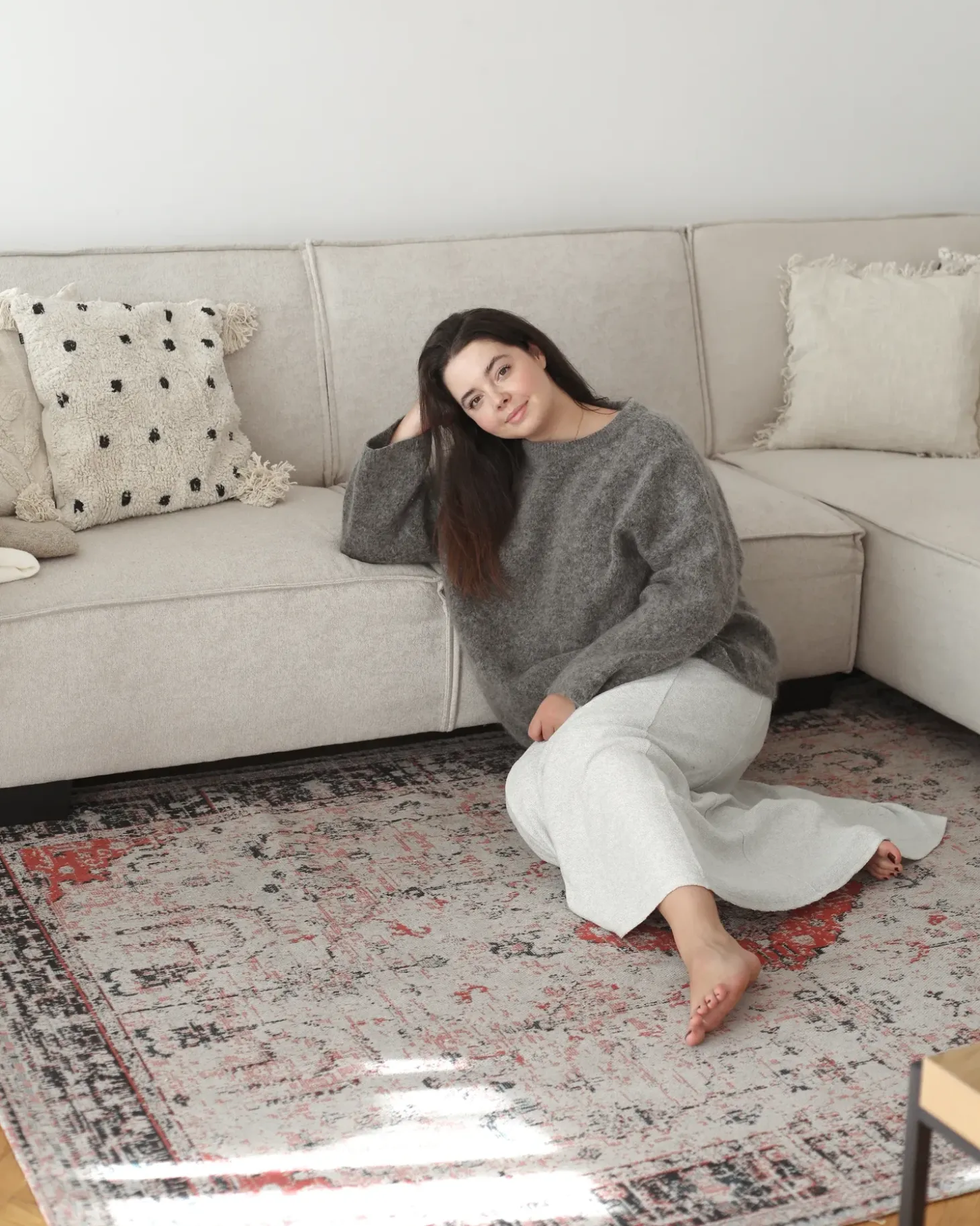 Hjørnesovesofa 3 personers ROMEDAL Beige Venstrevendt
