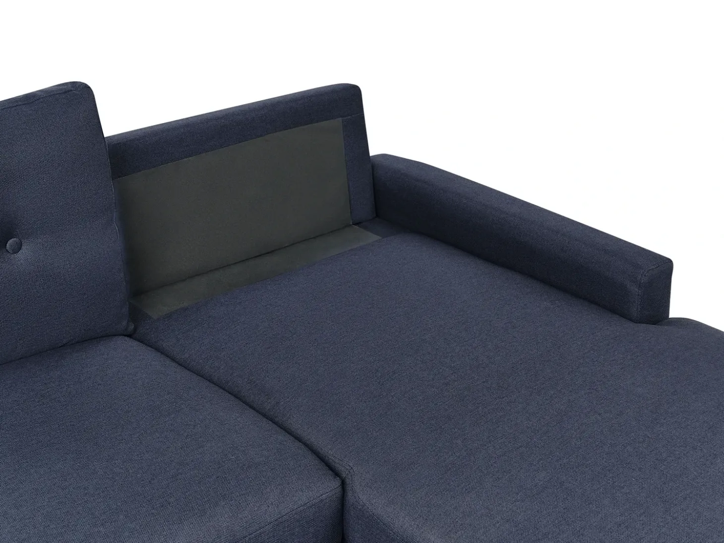 Hjørnesovesofa 4 personers FLAKK Navy Blå med opbevaring Venstrevendt