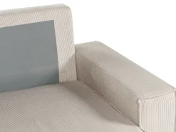 Hjørnesovesofa 3 personers ABACKA Fløjl Beige Højrevendt