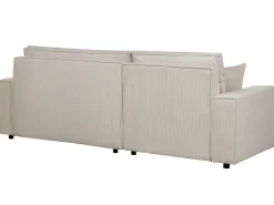 Hjørnesovesofa 3 personers ABACKA Fløjl Beige Højrevendt