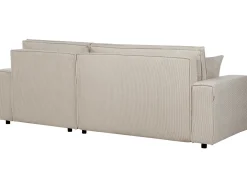 Hjørnesovesofa 3 personers ABACKA Fløjl Beige Venstrevendt