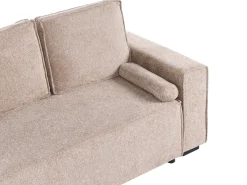 Hjørnesovesofa 3 personers EDANE Beige med opbevaring Højrevendt