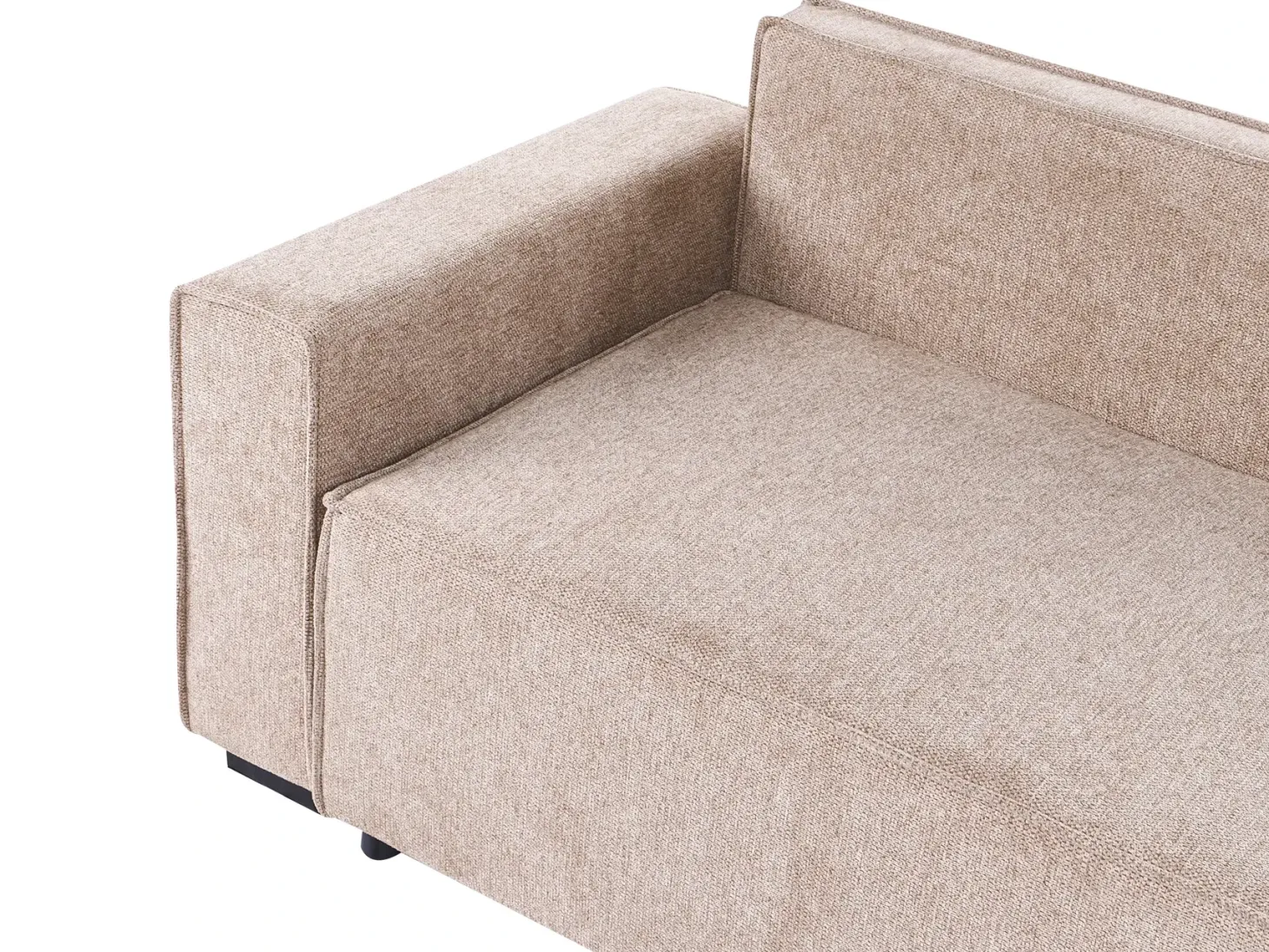 Hjørnesovesofa 3 personers EDANE Beige med opbevaring Venstrevendt