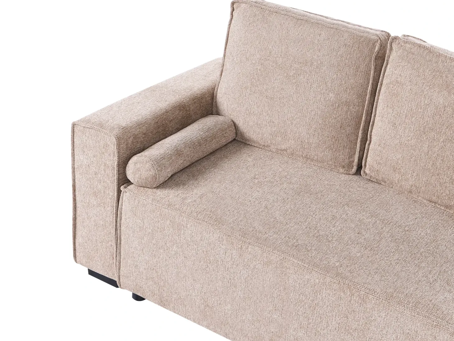 Hjørnesovesofa 3 personers EDANE Beige med opbevaring Venstrevendt