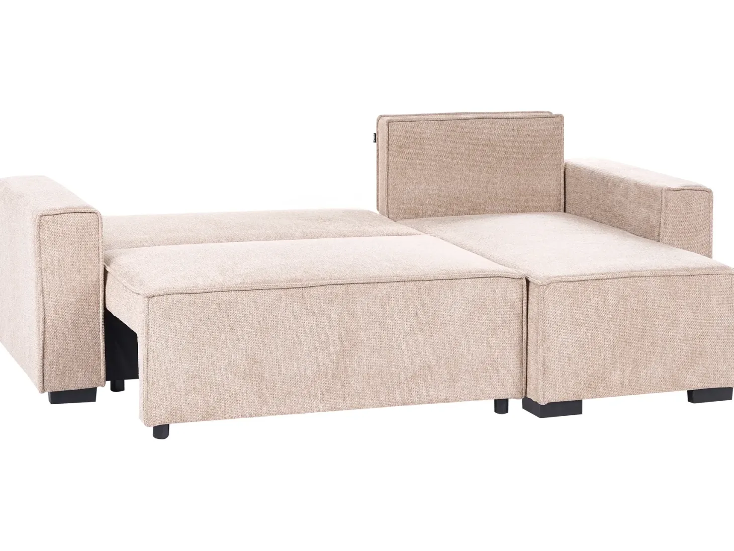 Hjørnesovesofa 3 personers EDANE Beige med opbevaring Venstrevendt