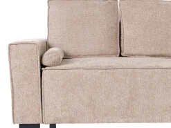 Hjørnesovesofa 3 personers EDANE Beige med opbevaring Venstrevendt