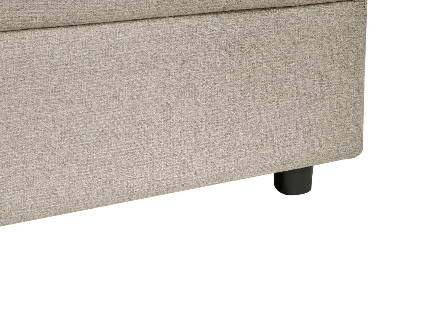 Hjørnesovesofa 3 personers HRISEY Kunstlinned Beige med opbevaring Højrevendt