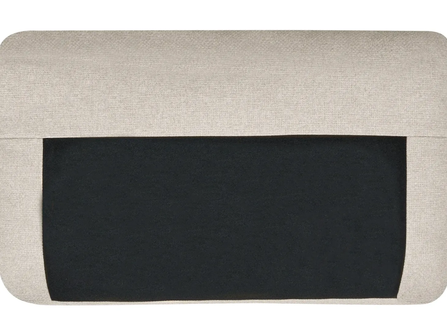 Hjørnesovesofa 3 personers HRISEY Kunstlinned Beige med opbevaring Højrevendt