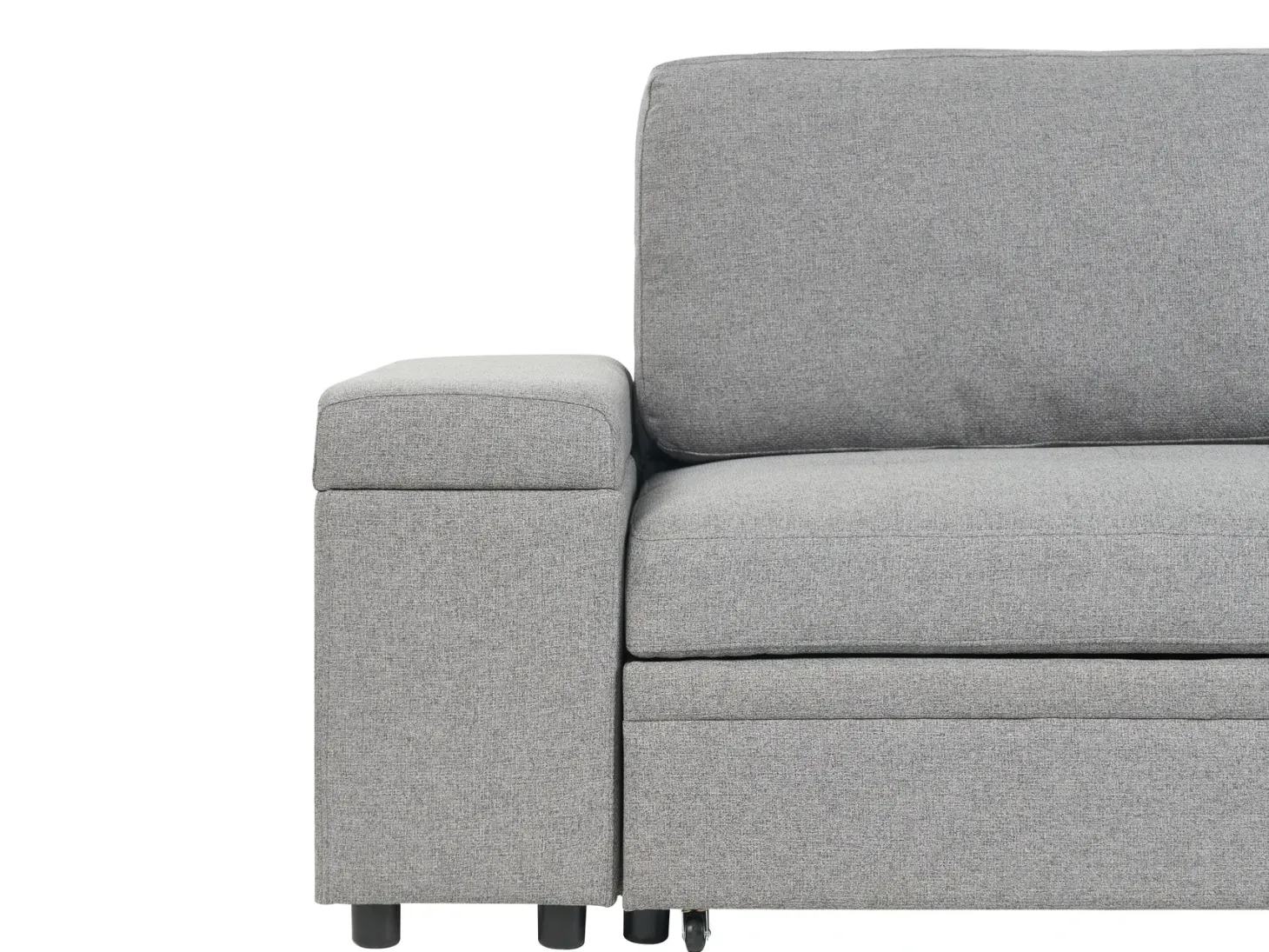 Hjørnesovesofa 3 personers HRISEY Kunstlinned Grå med opbevaring Venstrevendt