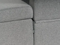 Hjørnesovesofa 3 personers HRISEY Kunstlinned Grå med opbevaring Venstrevendt