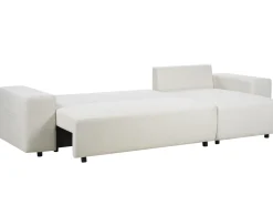 Hjørnesovesofa 3 personers LUSPA Lys Beige med opbevaring Venstrevendt