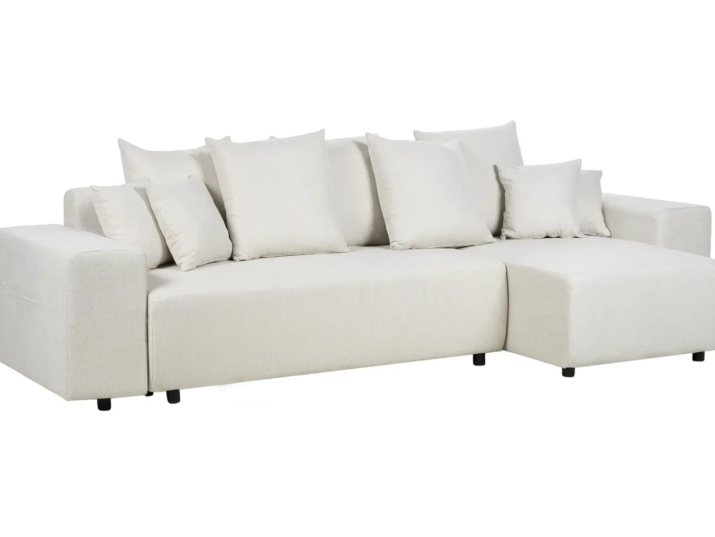 Hjørnesovesofa 3 personers LUSPA Lys Beige med opbevaring Venstrevendt