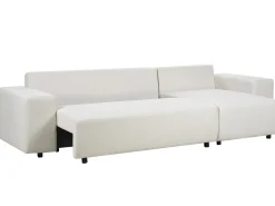 Hjørnesovesofa 3 personers LUSPA Lys Beige med opbevaring Venstrevendt