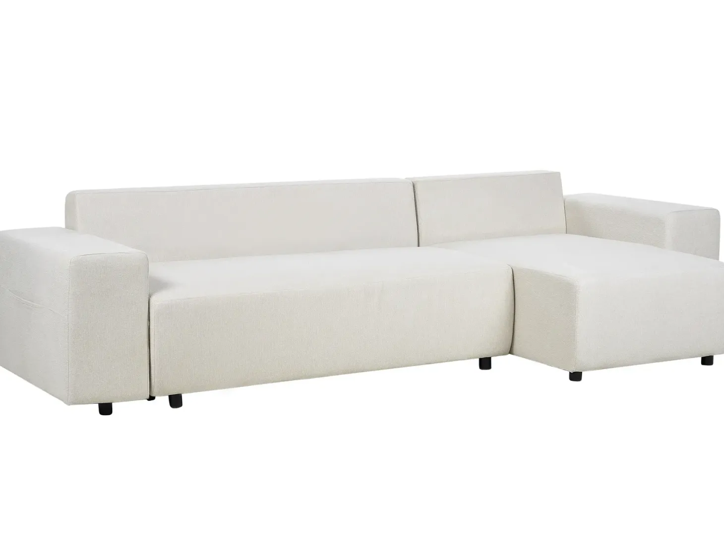Hjørnesovesofa 3 personers LUSPA Lys Beige med opbevaring Venstrevendt