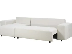 Hjørnesovesofa 3 personers LUSPA Lys Beige med opbevaring Højrevendt