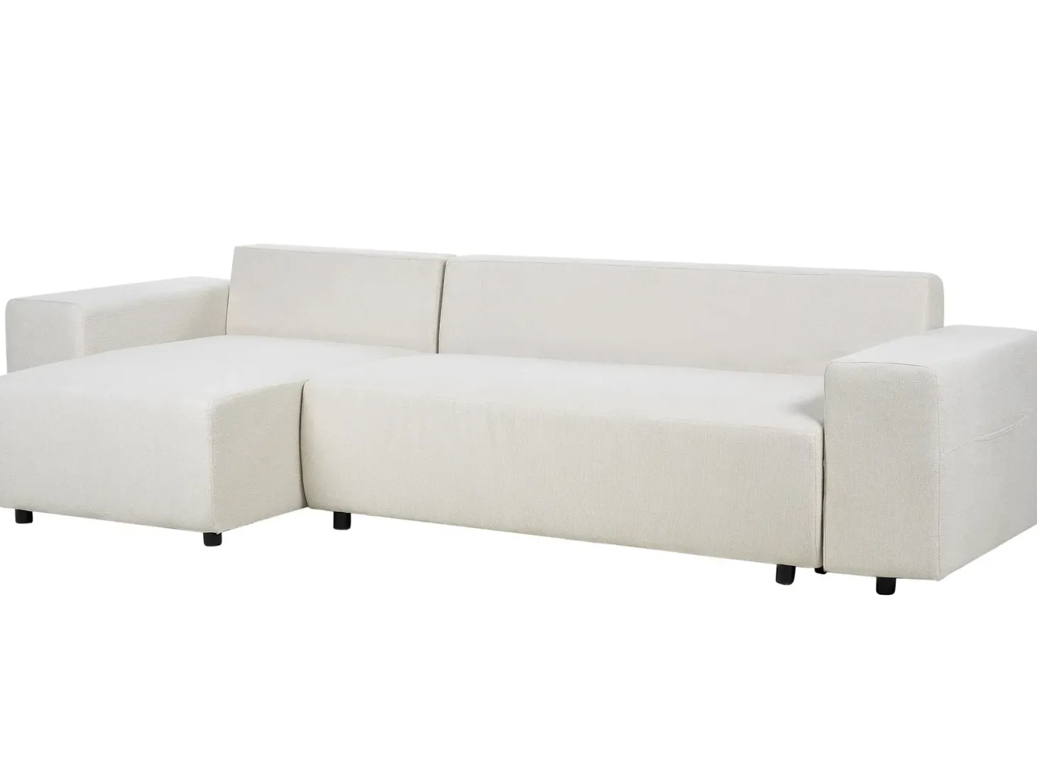 Hjørnesovesofa 3 personers LUSPA Lys Beige med opbevaring Højrevendt