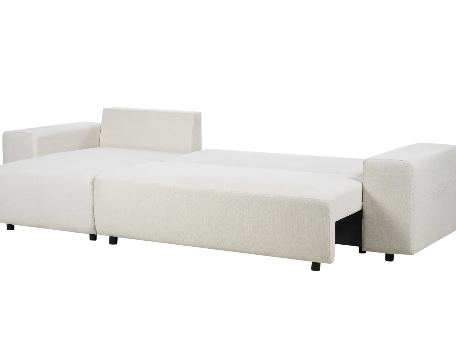 Hjørnesovesofa 3 personers LUSPA Lys Beige med opbevaring Højrevendt