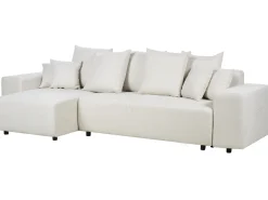 Hjørnesovesofa 3 personers LUSPA Lys Beige med opbevaring Højrevendt