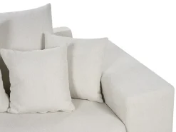 Hjørnesovesofa 3 personers LUSPA Lys Beige med opbevaring Højrevendt