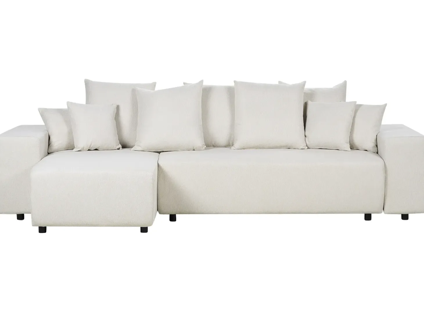 Hjørnesovesofa 3 personers LUSPA Lys Beige med opbevaring Højrevendt