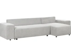 Hjørnesovesofa 3 personers LUSPA Lysegrå med opbevaring Venstrevendt