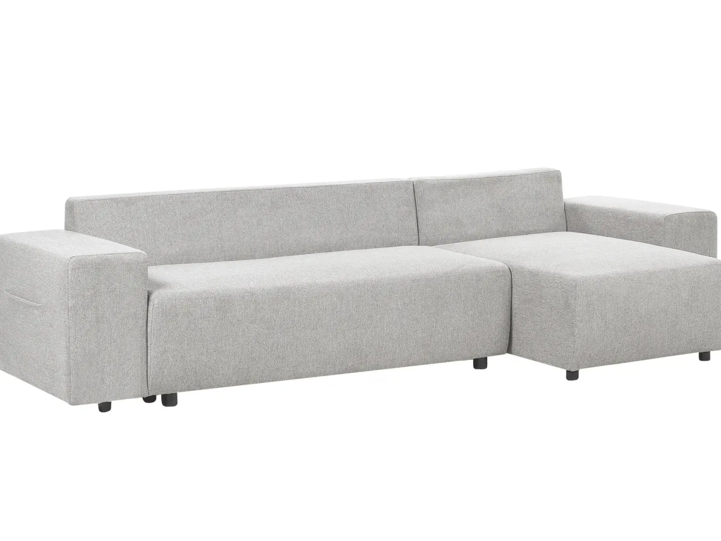 Hjørnesovesofa 3 personers LUSPA Lysegrå med opbevaring Venstrevendt