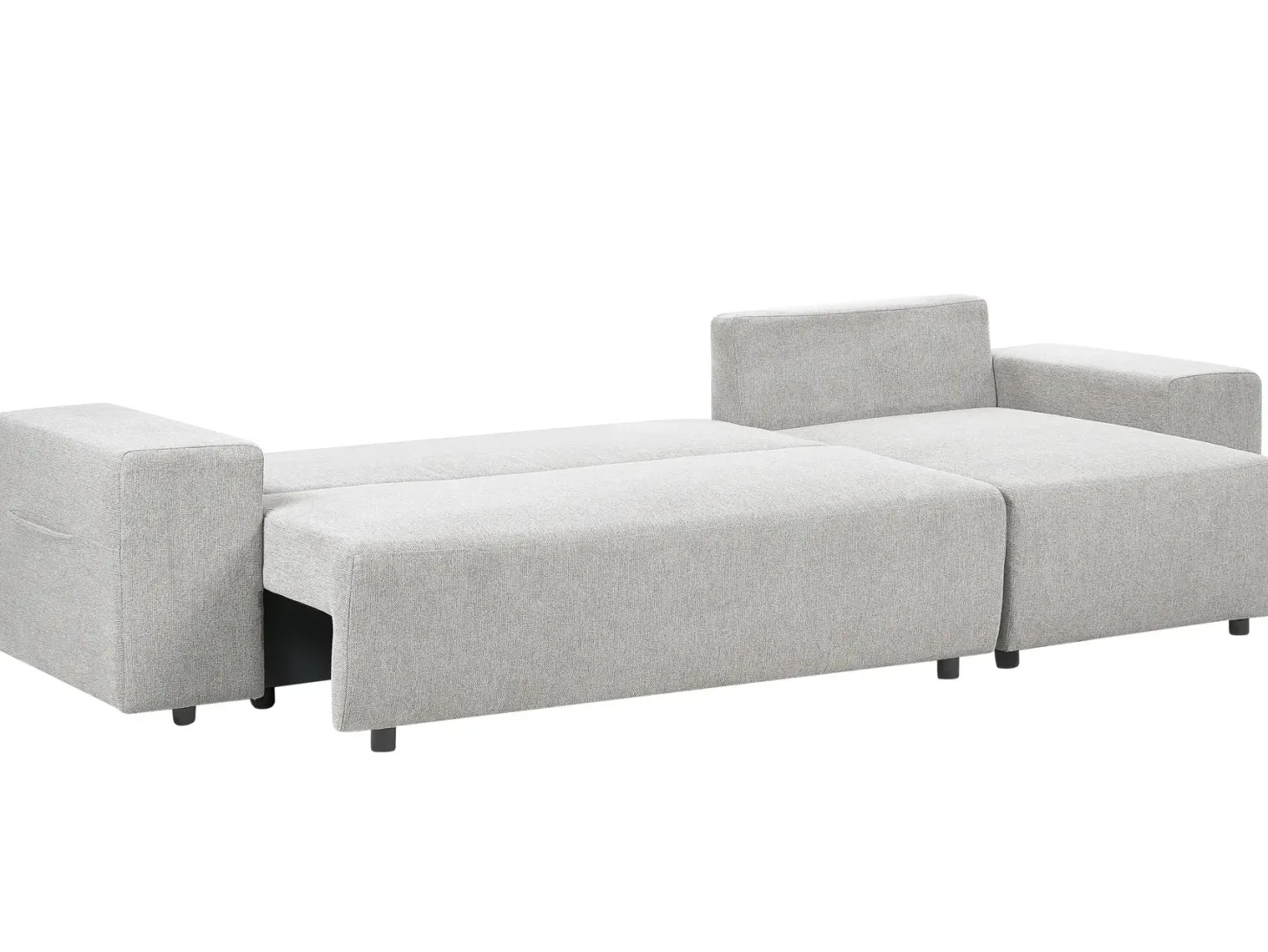 Hjørnesovesofa 3 personers LUSPA Lysegrå med opbevaring Venstrevendt